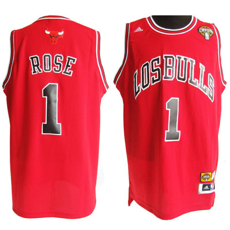  NBA Chicago Bulls 1 Derrick Rose Red Swingman Latin Nights Jersey